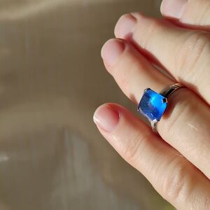 Royal Blue Stone Sterling 925 Ring Size 6.6 Bgj
